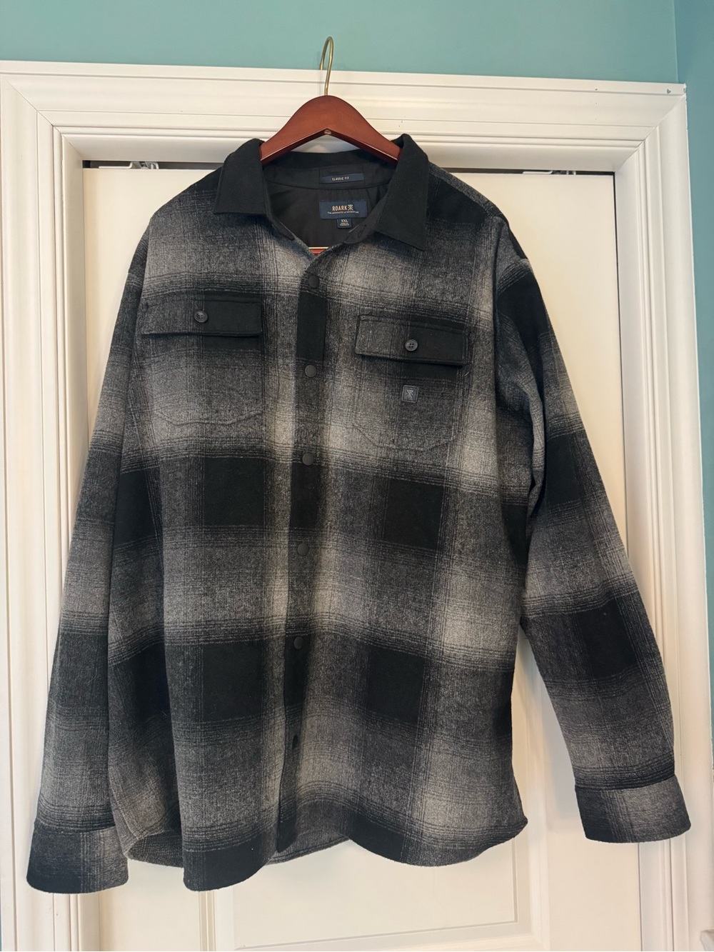 Roark Black & Gray Fade Plaid Shirt Jacket
